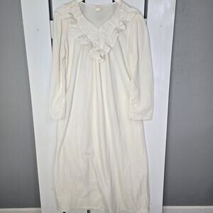 Adonna JC Penny's Ivory Nylon Poly Blend Midi Nightgown Large Prairie Cottage